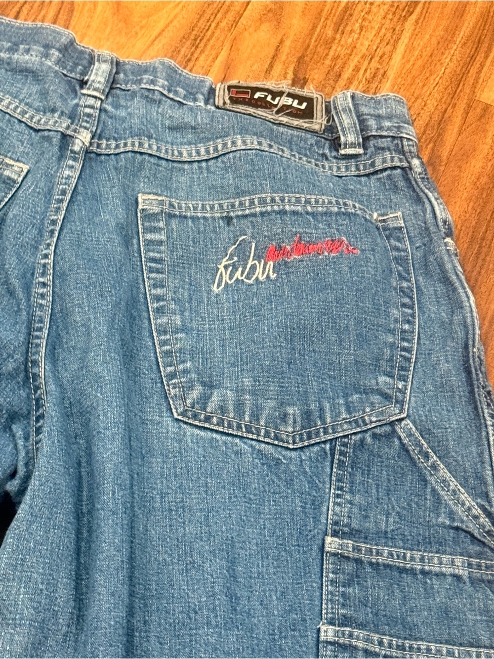 Vintage Y2K Fubu Jeans Cargo Blue Altered Fits 32x23
